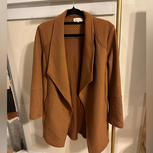 Skies are blue brown open cardigan size small - Picture 1 of 3